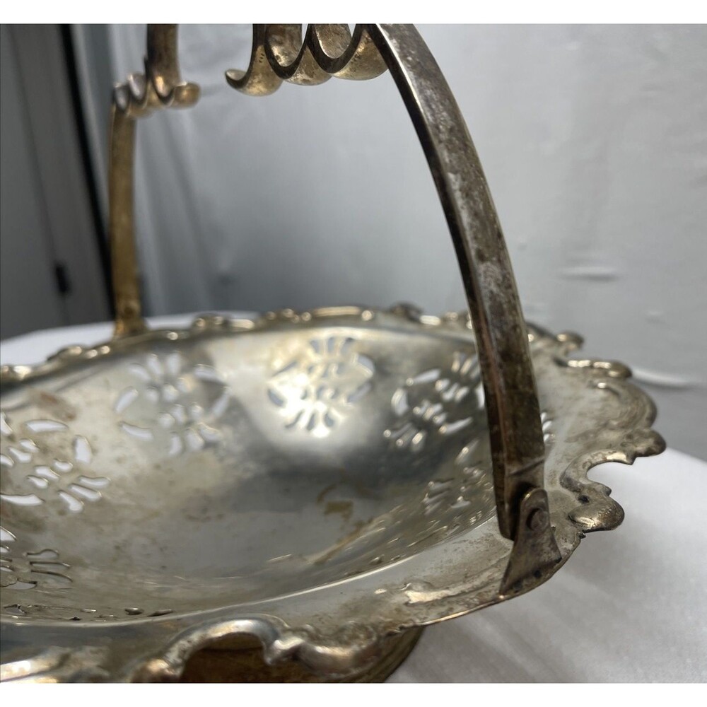 Vintage International Silver Co. Lovelace Pedestal Plated Brides Basket Dish 11" - Picture 6 of 11